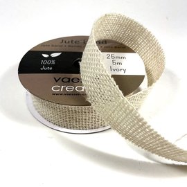 Juten band Ivory 25mmx5m