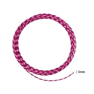 Aluminium wire embossed round 2mm 5m strong pink