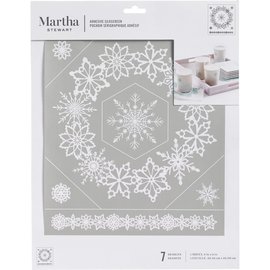 Martha Stewart • Zelfklevende zeefdruk sneeuwvlok kransen