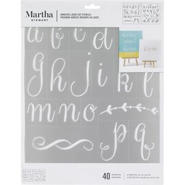 Martha Stewart, Adhesive stancil elegant script, 2 delig