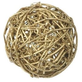 Rotan bolletjes 5cm 4st. goud