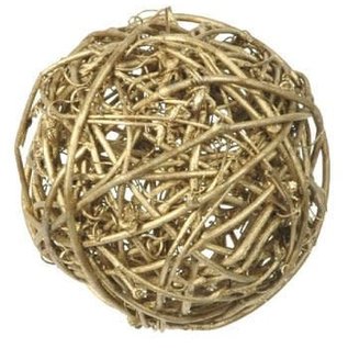 Rotan bolletjes 3cm 6st. goud