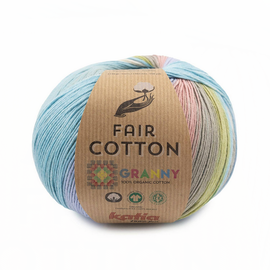 FAIR COTTON GRANNY 305 Pastel blauw-Licht lila-Lichtroze-Beige bad 59015