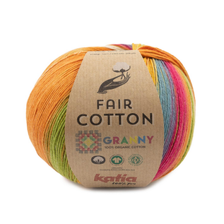 FAIR COTTON GRANNY 303 Kauwgom roze-Blauw-Geel-Groen-Oranje bad 59013