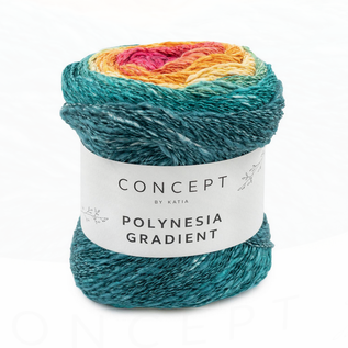 POLYNESIA GRADIENT  305 Groen blauw-Oranje-Fuchsia bad 60292