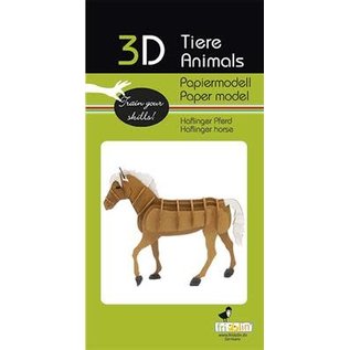 3D Paper Model - Haflinger paard