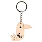 Houten sleutelhanger Vogel 6x5x0.5cm