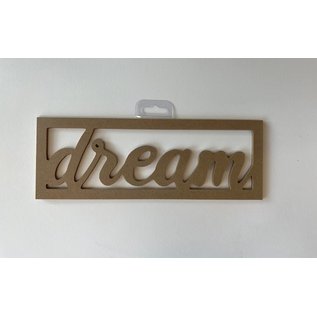 MDF woord "Dream" 27.2x9.7x0.50cm