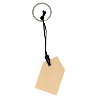 Houten sleutelhangers 5.5x3.5x1.5cm - 3st.