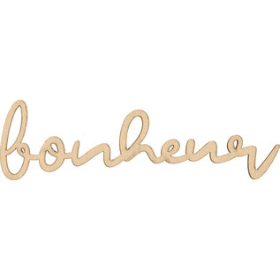 Houten woord "Bonheur"