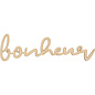 Houten woord "Bonheur"