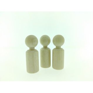 Houten poppetjes, 60mm 3st.