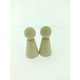 Houten poppetjes, 80mm 2st.