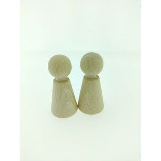 Houten poppetjes, 80mm 2st.