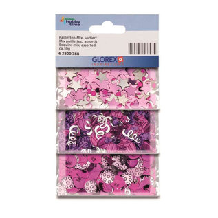 Pailletten mix 30g assorti roze/lila