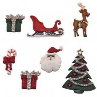 knopen Kerstmis 1,5-4cm 7st