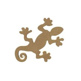 Houten vorm Gecko 15cm