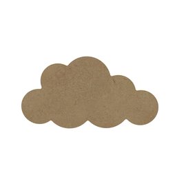 Houten vorm " wolk " +/- 17x9cm