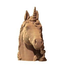 Kartonnen sculptuurpuzzel 3D " Eenhoorn " 18x19x9cm