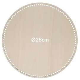 HOUTEN TAS BODEM ROND GEPERFOREERD 28CM