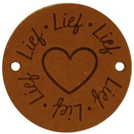 Leren Label Lief rond 3,5cm - Kleur 004