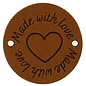 Leren Label Made with Love rond 3,5cm - Kleur 004