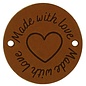 Leren Label Made with Love rond 3,5cm - Kleur 004