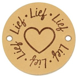 Leren Label Lief rond 3,5cm - Kleur 001