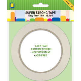 Rol dubbelzijdige tape Super Strong 6 mm 15 mtr Easy tear