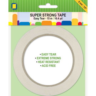 Rol dubbelzijdige tape Super Strong 6 mm 15 mtr Easy tear