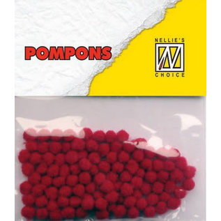 Nellie's Choice  Mini pompons Scharlaken Rood 100 ST 3mm