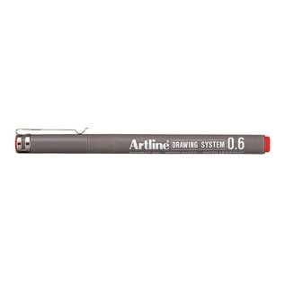 Stift Drawing Pen 236 0,6mm rood- PER STUK