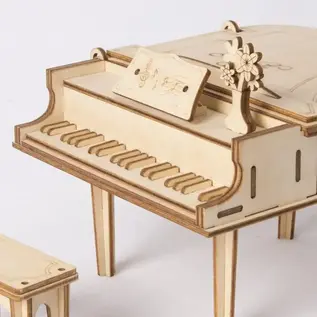 3D Houten Puzzel Piano 12,5x11x13,2xcm