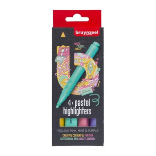 Highlighters set pastel 4 kleuren