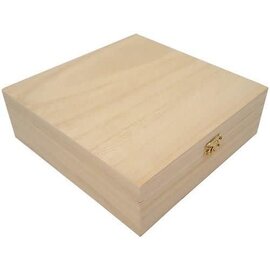 Houten kist vierkant 20,9cm x 20,9cm x 7cm paulownia