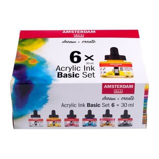 Acrylinkt basisset | 6 x 30 ml