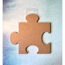 Houten figuur " puzzelstuk " 15x15cm