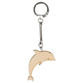Houten sleutelhanger Dolfijn