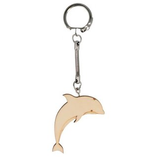 Houten sleutelhanger Dolfijn