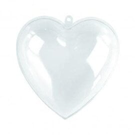 Plastic hart 2-delig 10cm
