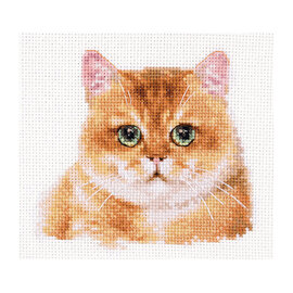 Kruissteekpakket Rosse Kat 11x12cm