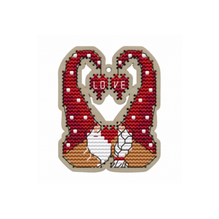 Houten hanger " GNOMES IN LOVE "