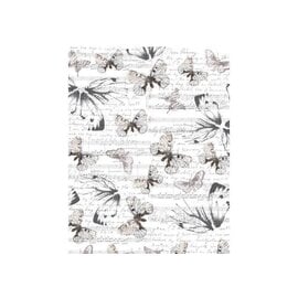 RIJSTPAPIER - "MONOCHROME, BUTTERFLIES AND NOTES" SIZE: 21*30 CM