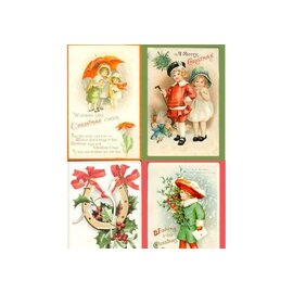 RIJSTPAPIER - "ANTIQUE CHRISTMAS CARDS" 21X29 CM