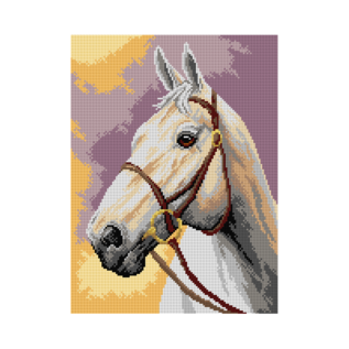 Bedrukt stramien WHITE HORSE 30x40cm