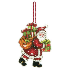 KRUISSTEEKPAKKET SANTA AND BAG OP PLASTIEK CANVAS