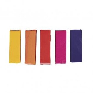 Kleurpigmenten voor was, 1x1x2,9cm, gesorteerd, ZB-zak 5st., regenboog