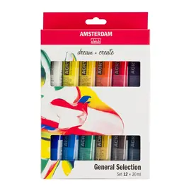 AMSTERDAM Standard Series acrylverf algemene selectie set | 12 × 20 ml
