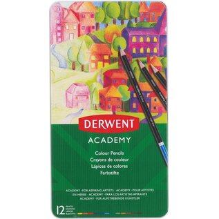 Kleurpotloden Derwent Academy blik 12 stuks assortiment