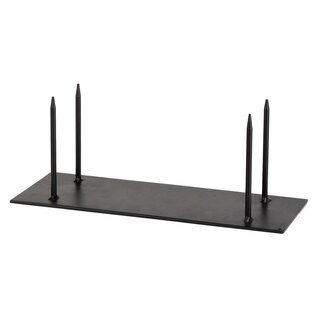 Standaard Metaal 40x13cm 4 stand pin Zwart Gelakt